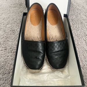 Gucci Espadrilles Leather Slip Ons Size 38